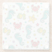 Muster der Seegeschöpfe Glasuntersetzer (Rückseite)