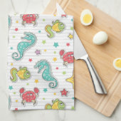 Muster der Seegeschöpfe Handtuch (Viertel Falte)