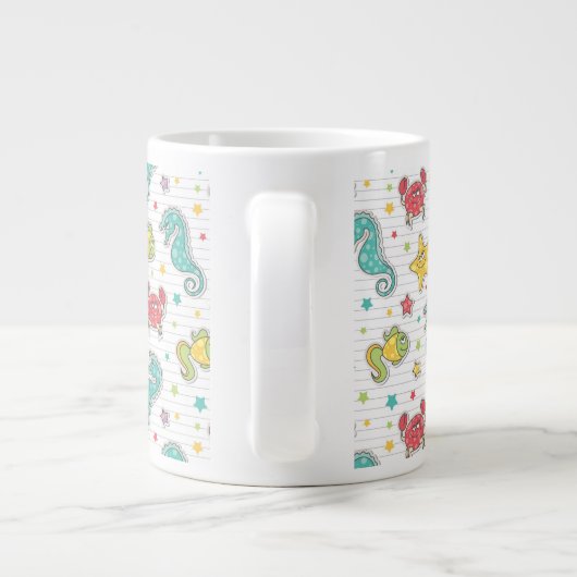 Muster der Seegeschöpfe Jumbo-Tasse (Rückseite)
