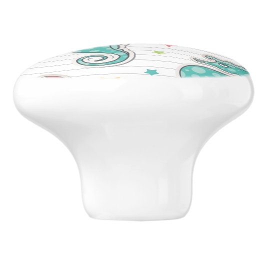 Muster der Seegeschöpfe Keramikknauf (Seitenansicht)