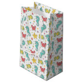 Muster der Seegeschöpfe Kleine Geschenktüte (Rückseite Schrägansicht)