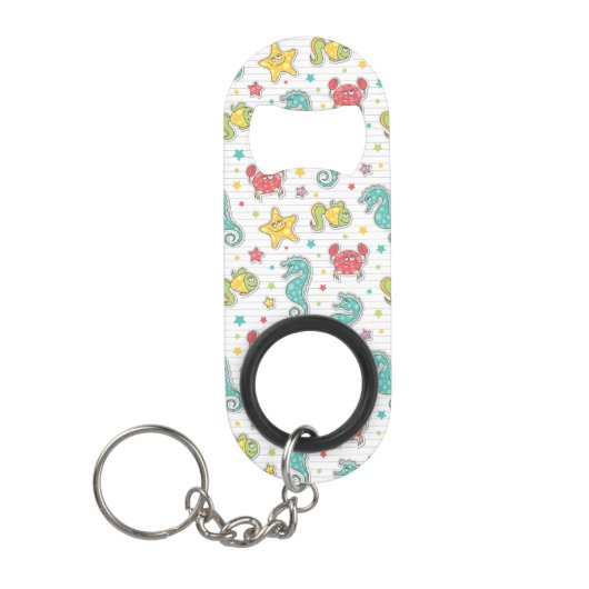 Muster der Seegeschöpfe Mini Flaschenöffner (Vorderseite)