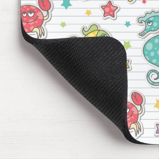 Muster der Seegeschöpfe Mousepad (Ecke)