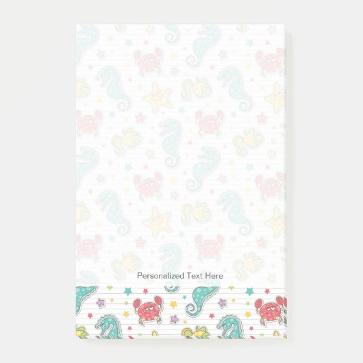 Muster der Seegeschöpfe Post-it Klebezettel (Vorderseite)