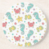 Muster der Seegeschöpfe Sandstein Untersetzer (Vorne)