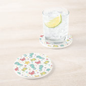 Muster der Seegeschöpfe Sandstein Untersetzer (Seite)