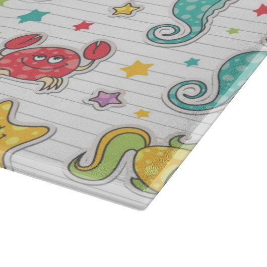 Muster der Seegeschöpfe Schneidebrett (Ecke)