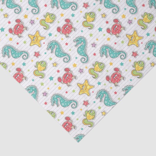 Muster der Seegeschöpfe Seidenpapier (Ausschnitt)