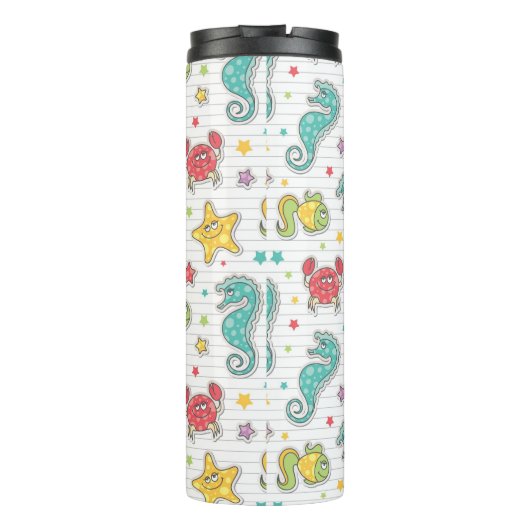 Muster der Seegeschöpfe Thermosbecher (Rückseite)