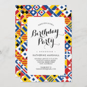 Muster der Signalflagge am Geburtstag Einladung (Vorne/Hinten)