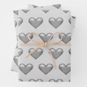 Muster der silbergrauen Farbhörer Geschenkpapier Set (Beispiel)