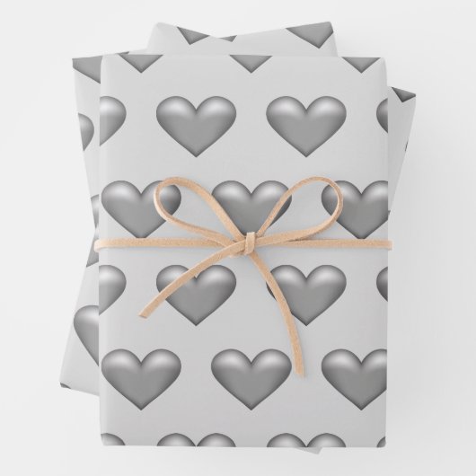 Muster der silbergrauen Farbhörer Geschenkpapier Set (Beispiel)