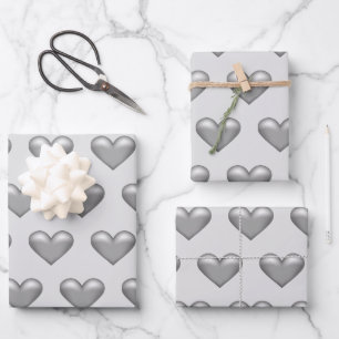 Muster der silbergrauen Farbhörer Geschenkpapier Set