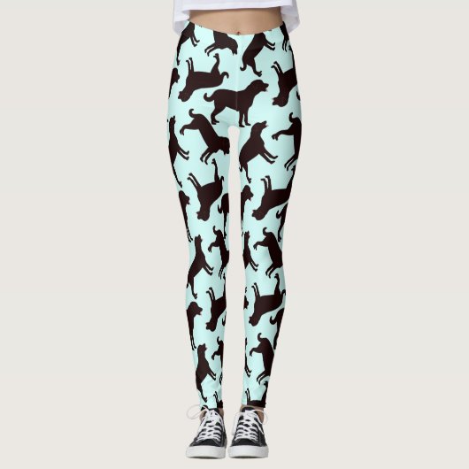 Muster der Silhouette für schwarze Lab Leggings (Vorderseite)
