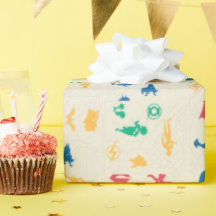 Muster der Silhouette für Super-Pets & Justice Le Geschenkpapier