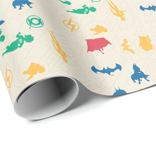 Muster der Silhouette für Super-Pets & Justice Lea Geschenkpapier (Rolleneckpunkt)