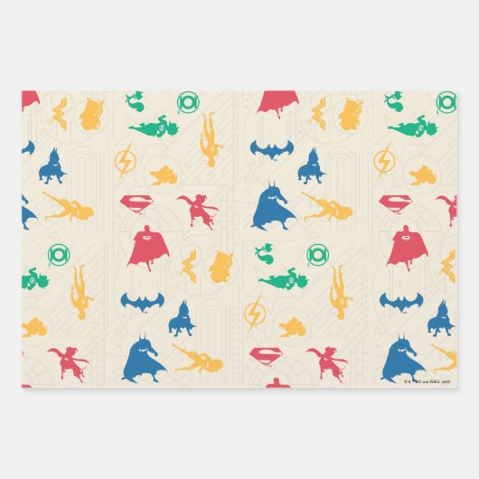 Muster der Silhouette für Super-Pets & Justice Lea Geschenkpapier Set (Vorderseite 2)