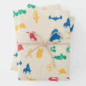 Muster der Silhouette für Super-Pets & Justice Lea Geschenkpapier Set (Beispiel)