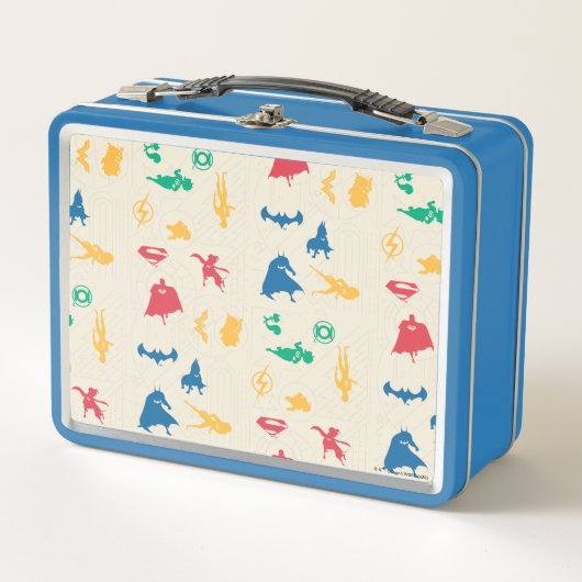 Muster der Silhouette für Super-Pets & Justice Lea Metall Brotdose (Vorderseite)