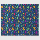 Muster der Silhouetten des Fußballspielers auf bla Geschenkpapier (Flach)