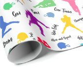 Muster der Silhouetten des Fußballspielers in Weiß Geschenkpapier (Rolleneckpunkt)