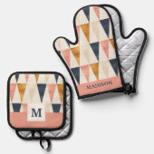 Muster der skandinavischen Marine Ofenhandschuh & Topflappen-Set (Vorderseite/Rückseite)