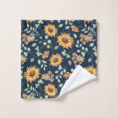Muster der Sonnenblumen Badhandtuch Set (Waschlappen)
