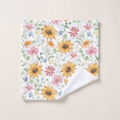 Muster der Sonnenblumen Badhandtuch Set (Waschlappen)