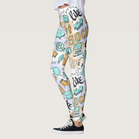 Muster der sozialen Medien Leggings (Links)
