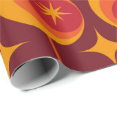 Muster der Sternexplosionen des mittleren Jahrhund Geschenkpapier (Rolleneckpunkt)