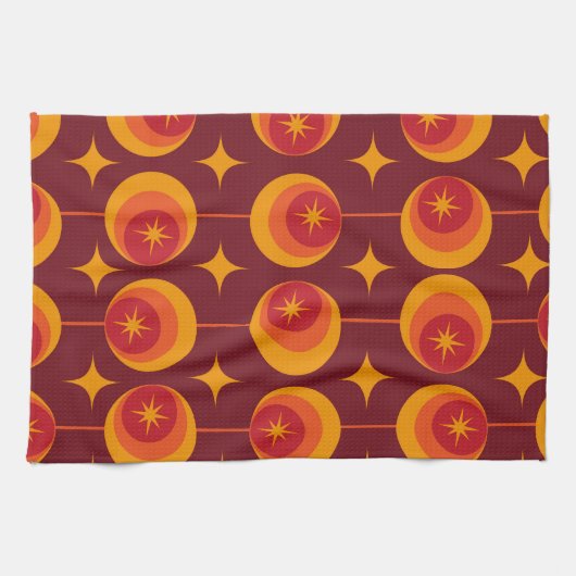 Muster der Sternexplosionen des mittleren Jahrhund Geschirrtuch (Horizontal)