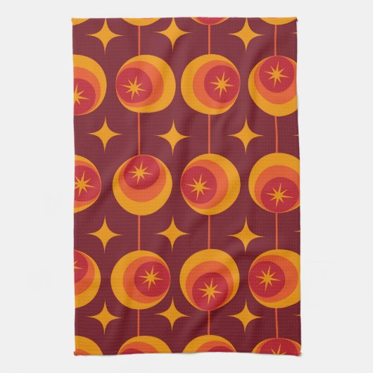 Muster der Sternexplosionen des mittleren Jahrhund Geschirrtuch (Vertikal)