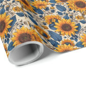 Muster der strahlenden Sonnenblume Geschenkpapier (Rolleneckpunkt)