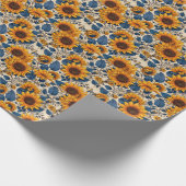 Muster der strahlenden Sonnenblume Geschenkpapier (Ecke)