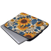 Muster der strahlenden Sonnenblume Laptopschutzhülle (Vorne Knopf)