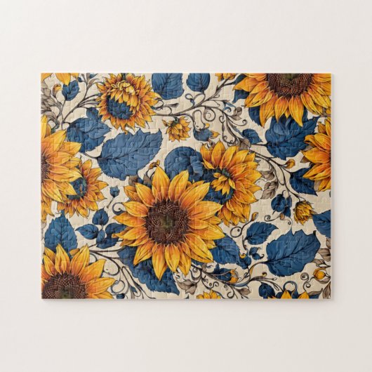 Muster der strahlenden Sonnenblume Puzzle (Horizontal)