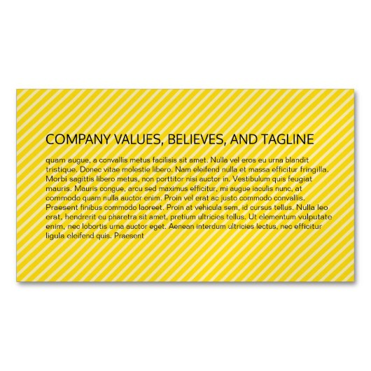 Muster der Streifen (gelb) Magnetische Visitenkarte (Vorderseite)