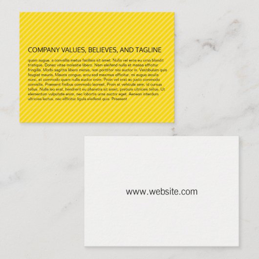 Muster der Streifen (gelb) Visitenkarte (Vorne/Hinten)