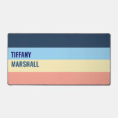 Muster der Streifen in Blau-Gelb- und Korallenrosa Schreibtischunterlage (Vorderseite)