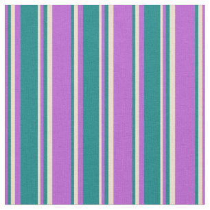 Muster der Streifen, orchid, Aquamarin und tan Stoff