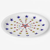 Muster der Teller des Patriotischen Sternenpapiers (Schrägansicht)