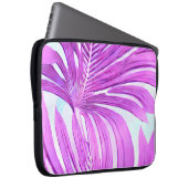 Muster der tropisch rosa Palmbaume-Blätter Laptopschutzhülle (Vorne Rechts)