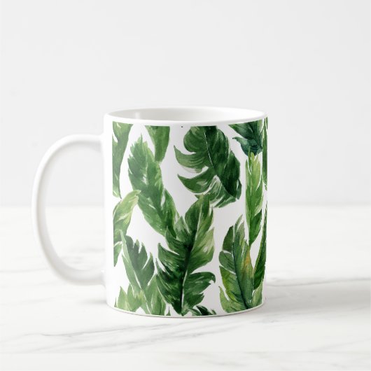 Muster der tropischen Bananen-Blätter Kaffeetasse (Links)