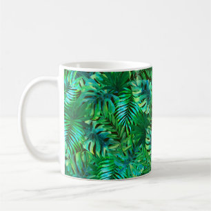 Muster der tropischen Blätter Kaffeetasse