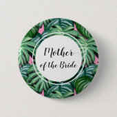 Muster der tropischen Blätter - Mutter der Braut Button (Vorderseite)