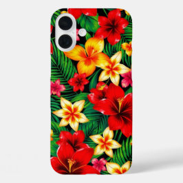 Muster der tropischen Blume iPhone 16 Plus Hülle