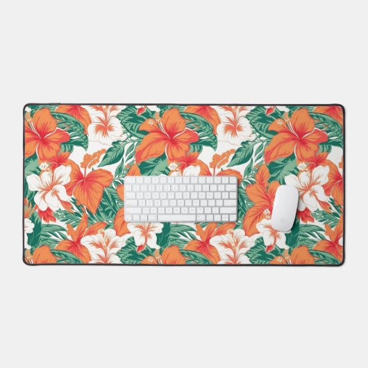 Muster der tropischen Blume Hawaiian Vibe Schreibtischunterlage (Tastatur & Maus)