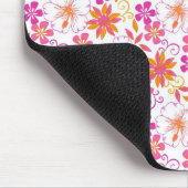 Muster der tropischen Blume in Rosa und Orange Mousepad (Ecke)