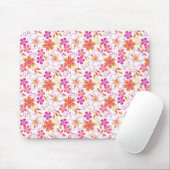 Muster der tropischen Blume in Rosa und Orange Mousepad (Mit Mouse)