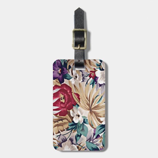 Muster der tropischen Blume in sanften Farben Gepäckanhänger (Vorderseite vertikal)